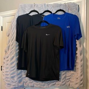Size large Under Armor (3) Nike men’s workout shirts